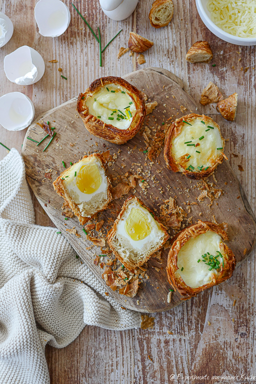 Gefüllte Croissants mit Ei