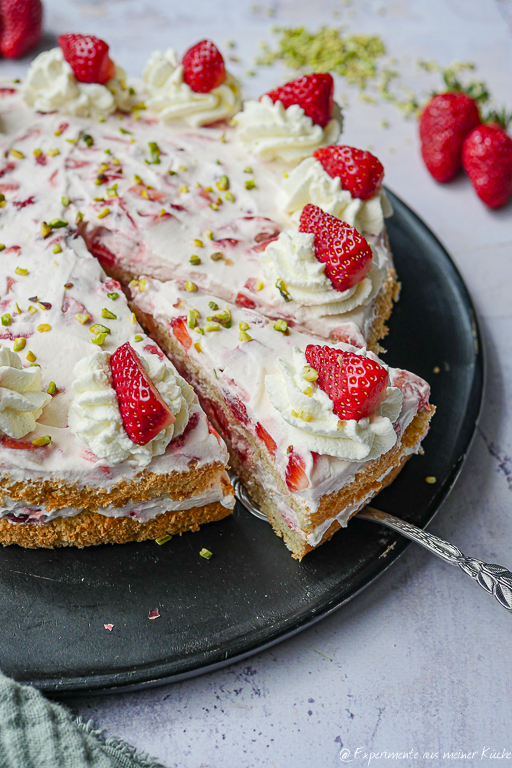 Erdbeer-Sahne-Torte ohne Gelatine