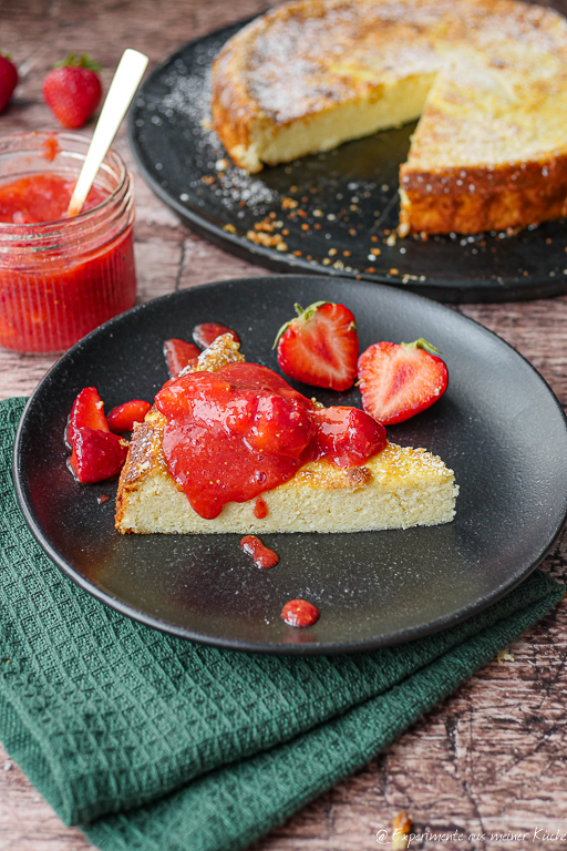Ricotta Kuchen mit Erdbeeren