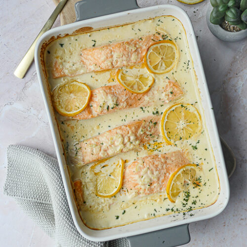 Ofenlachs mit Zitronensoße