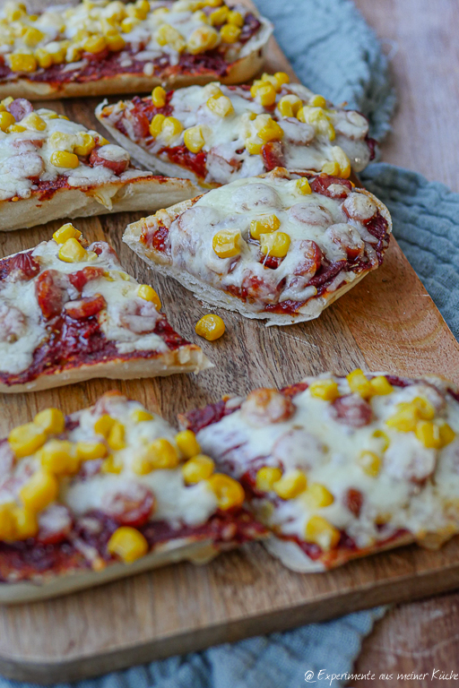 Salami Baguette mit Mais